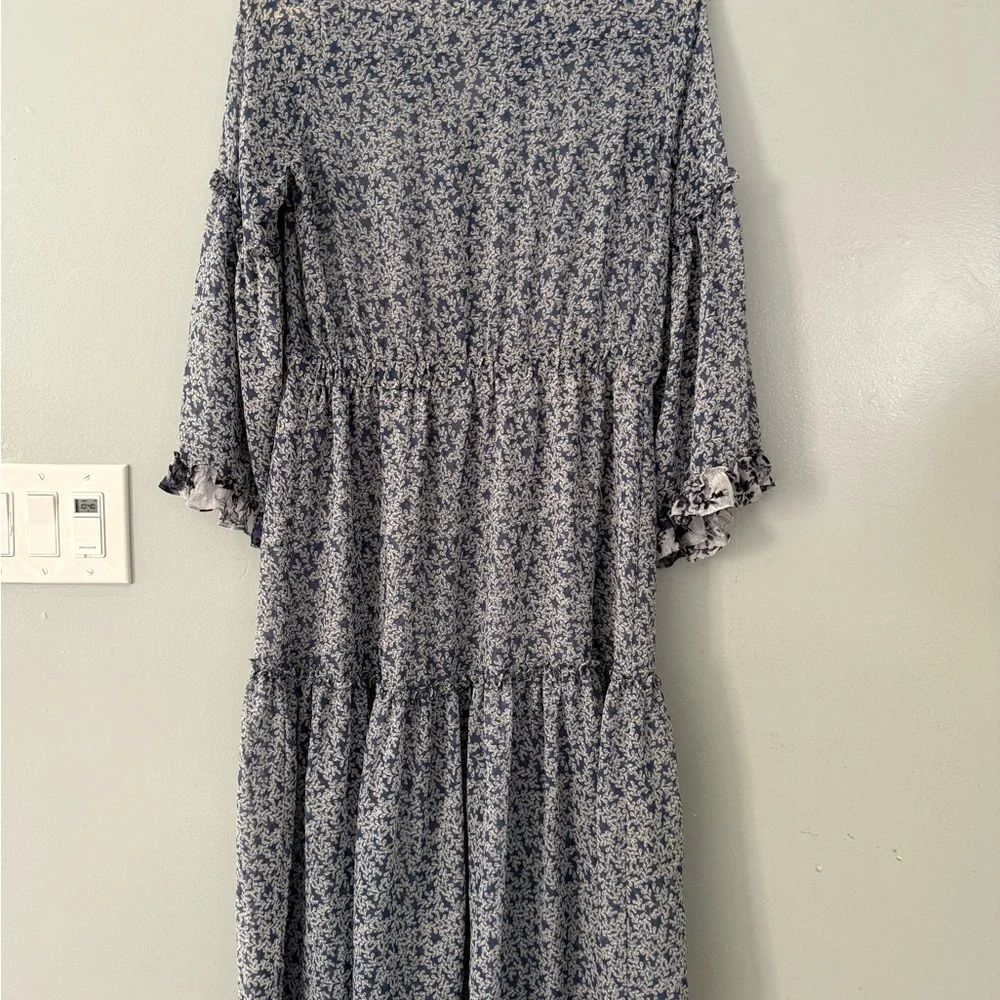 Misa Los Angeles Navy Floral Long Sleeve Dress - Picture 6 of 7